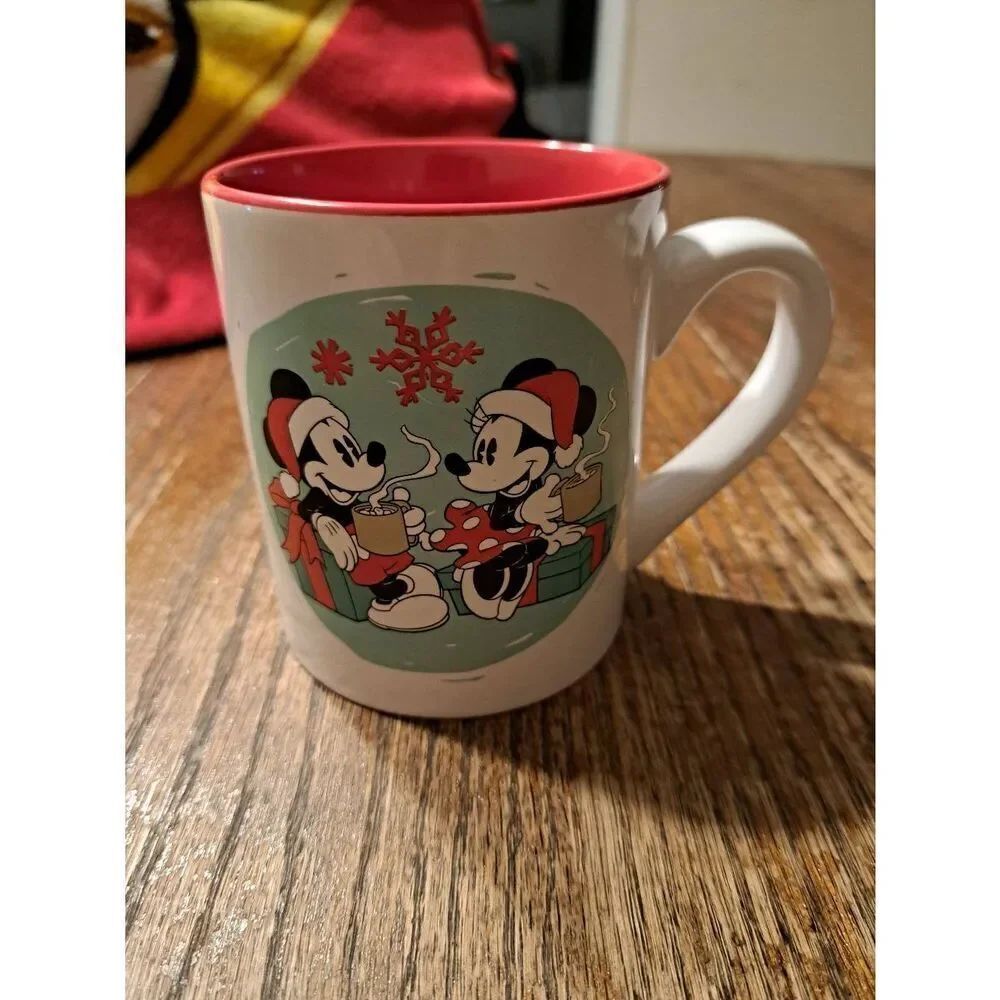 Disney Mickey & Minnie Mouse Christmas Mug 14oz Silver Buffalo Holiday Cocoa Cup